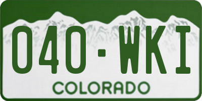 CO license plate 040WKI
