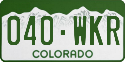 CO license plate 040WKR