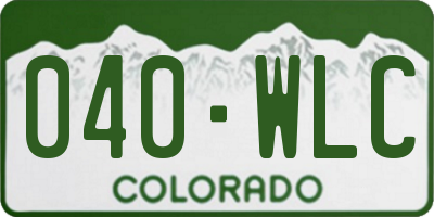 CO license plate 040WLC