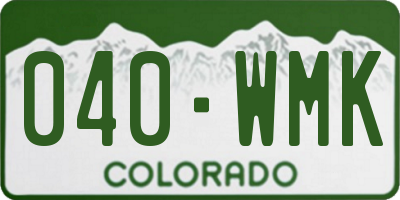 CO license plate 040WMK