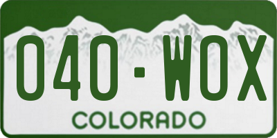 CO license plate 040WOX