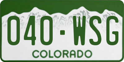 CO license plate 040WSG