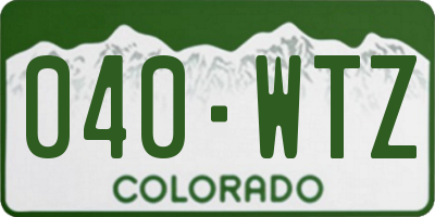 CO license plate 040WTZ