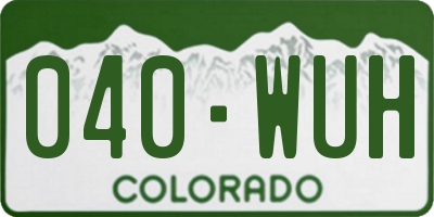 CO license plate 040WUH