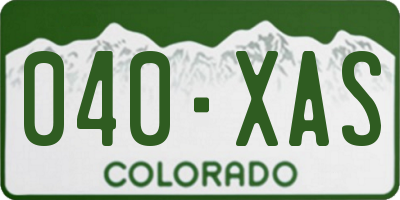 CO license plate 040XAS