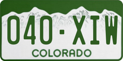 CO license plate 040XIW