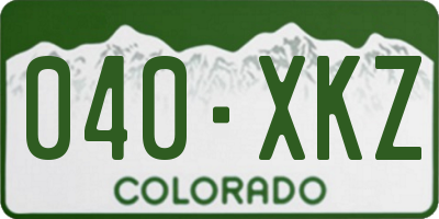 CO license plate 040XKZ