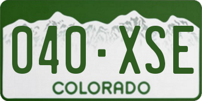 CO license plate 040XSE