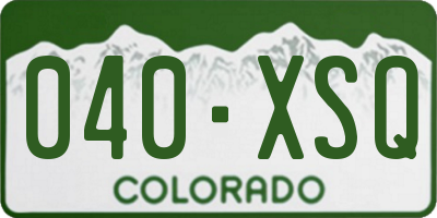 CO license plate 040XSQ