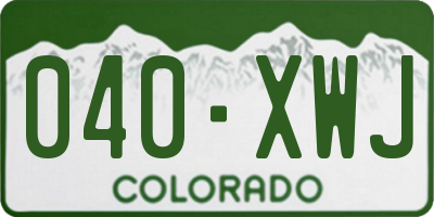 CO license plate 040XWJ