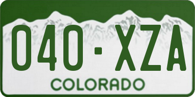 CO license plate 040XZA