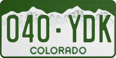 CO license plate 040YDK