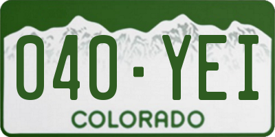CO license plate 040YEI