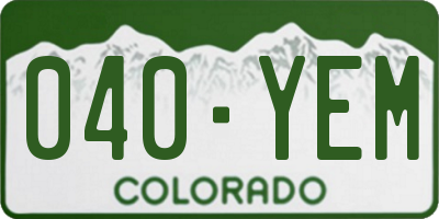 CO license plate 040YEM