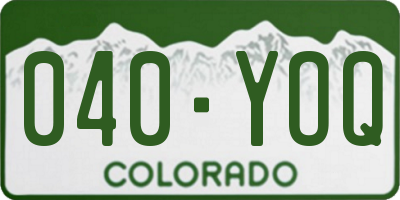 CO license plate 040YOQ