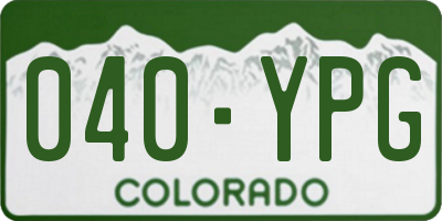 CO license plate 040YPG