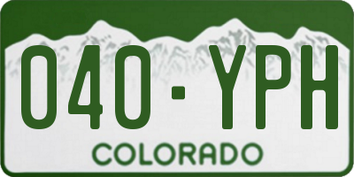 CO license plate 040YPH