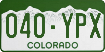 CO license plate 040YPX