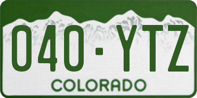 CO license plate 040YTZ