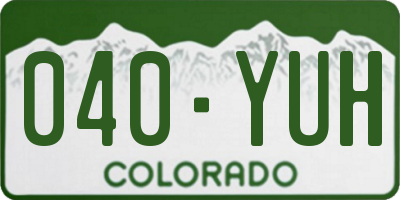 CO license plate 040YUH