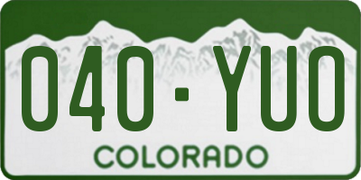 CO license plate 040YUO