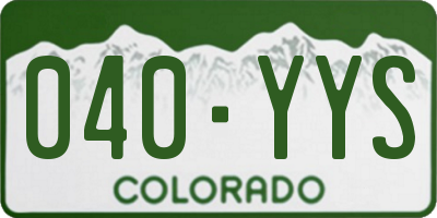 CO license plate 040YYS