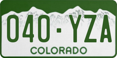 CO license plate 040YZA