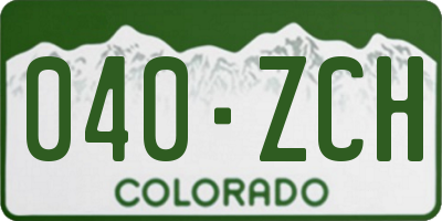 CO license plate 040ZCH