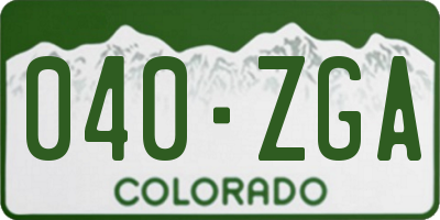 CO license plate 040ZGA