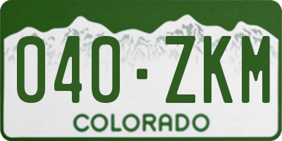 CO license plate 040ZKM