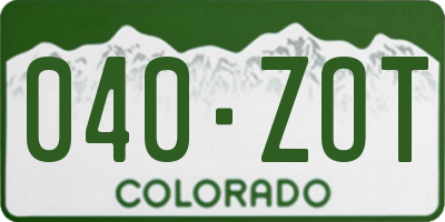 CO license plate 040ZOT