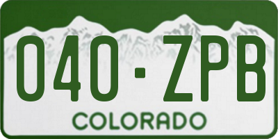 CO license plate 040ZPB