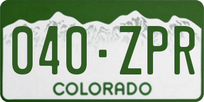 CO license plate 040ZPR