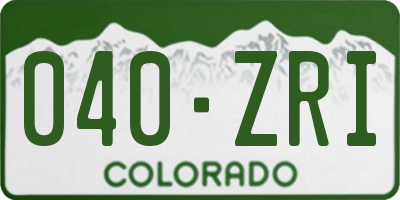CO license plate 040ZRI