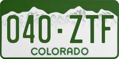 CO license plate 040ZTF