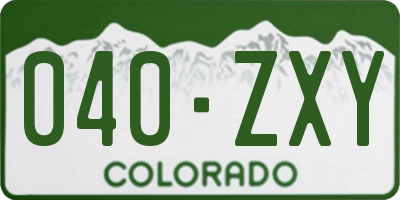 CO license plate 040ZXY