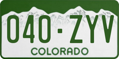 CO license plate 040ZYV
