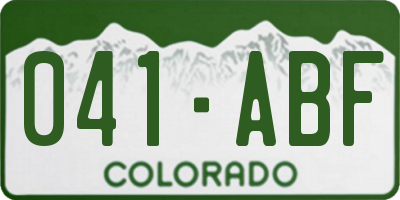 CO license plate 041ABF