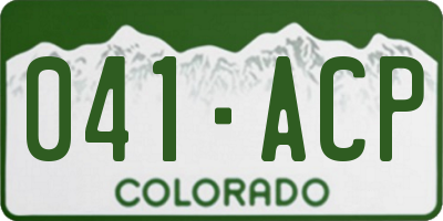 CO license plate 041ACP
