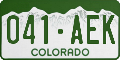 CO license plate 041AEK