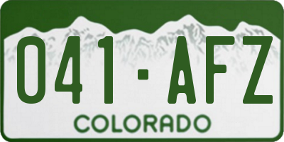 CO license plate 041AFZ
