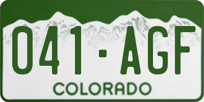 CO license plate 041AGF