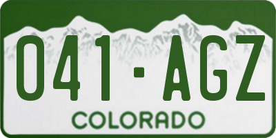 CO license plate 041AGZ