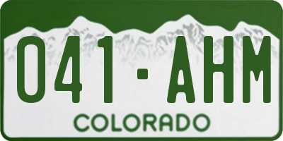 CO license plate 041AHM