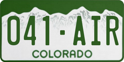 CO license plate 041AIR
