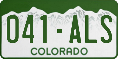 CO license plate 041ALS