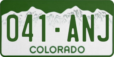 CO license plate 041ANJ