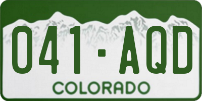 CO license plate 041AQD