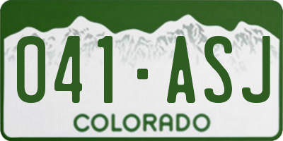 CO license plate 041ASJ