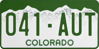 CO license plate 041AUT